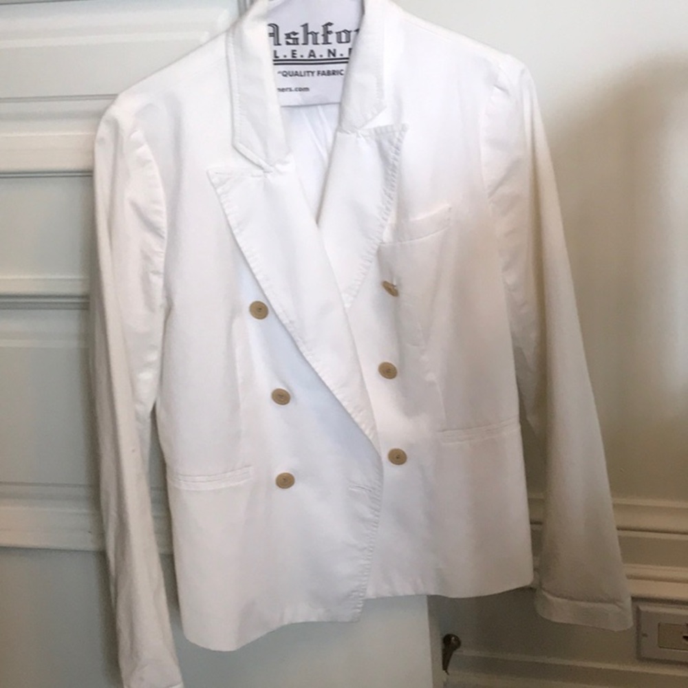 J. Crew White Double Breasted Blazer